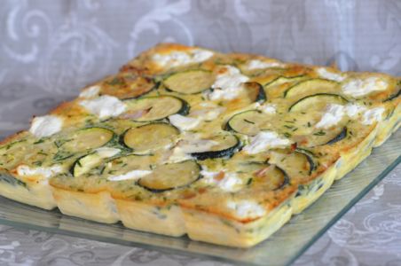 Clafoutis de courgettes au chèvre et olives noires de Choupette